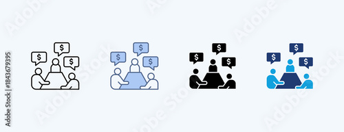 Meeting Multiple Icon Illustration Vector
