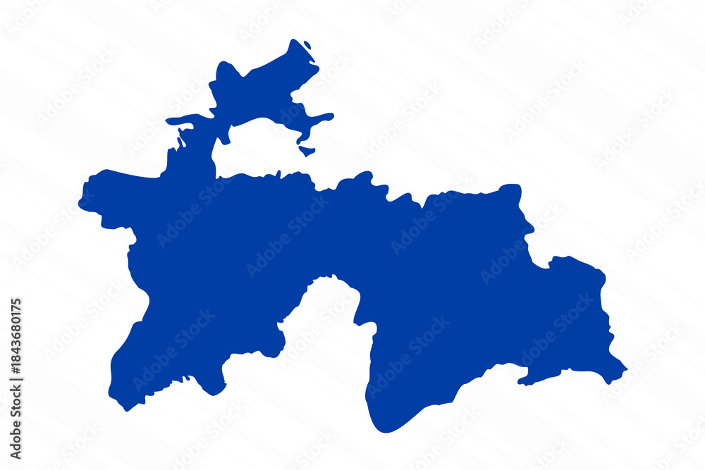 Obraz premium Abstract Blue Tajikistan Simple Map