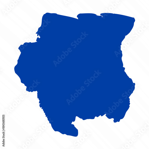 Abstract Blue Suriname Simple Map