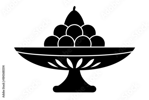 Fruit Bowl Silhouette – Vector Art for Food, Health & Decor Design

