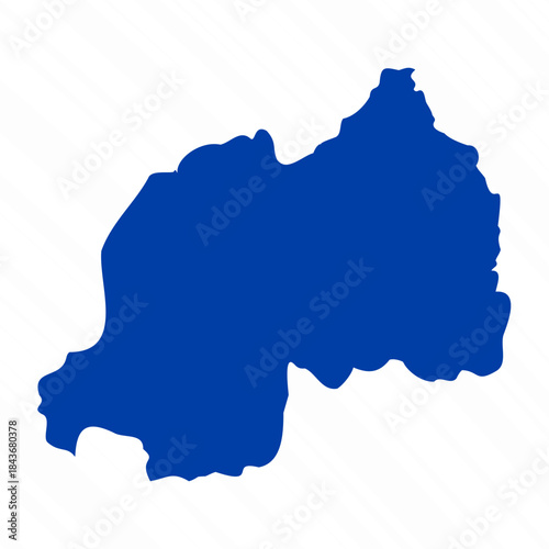 Abstract Blue Rwanda Simple Map