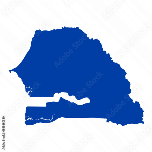 Abstract Blue Senegal Simple Map