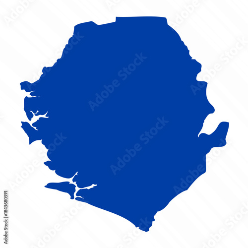 Abstract Blue Sierra Leone Simple Map