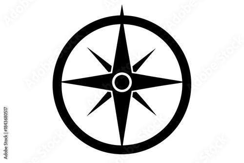 Compass Rose Icon – Vector Art for Navigation, Travel & Adventure Design

