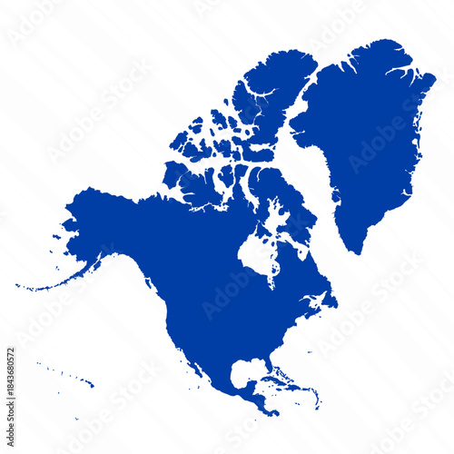 Abstract Blue North America Simple Map