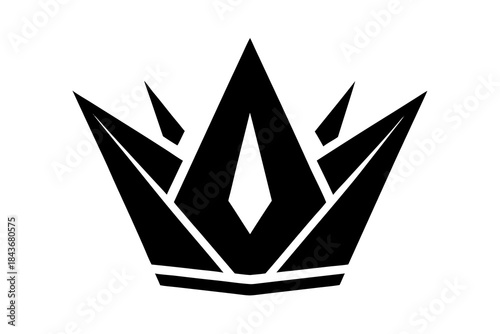 Geometric Crown Silhouette – Vector Art for Royalty, Power & Modern Design

