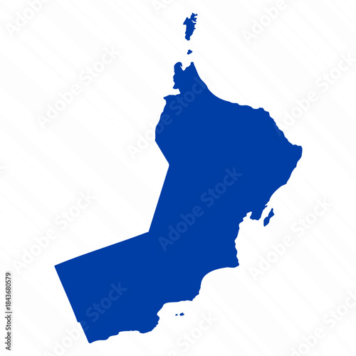 Abstract Blue Oman Simple Map
