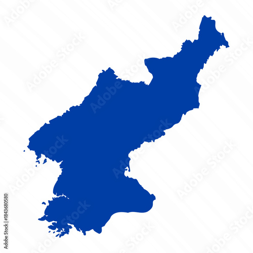 Abstract Blue North Korea Simple Map
