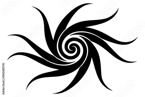 Tribal Sun Spiral – Vector Art for Tattoos, Logos & Energy Design

