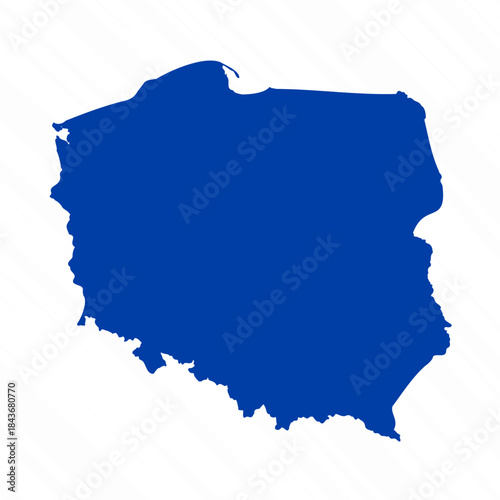 Abstract Blue Poland Simple Map