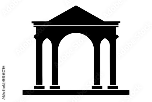 Classical Gazebo Silhouette – Vector Art for Architecture, Garden & Wedding Design

