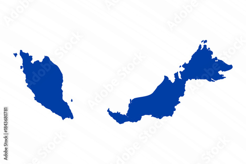 Abstract Blue Malaysia Simple Map
