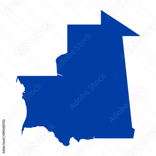 Abstract Blue Mauritania Simple Map