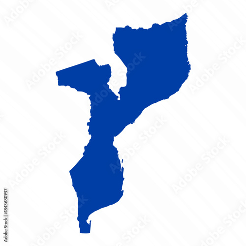 Abstract Blue Mozambique Simple Map