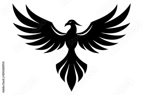 Phoenix Bird Silhouette – Mythical Vector Art for Tattoos, Logos & Rebirth Design

