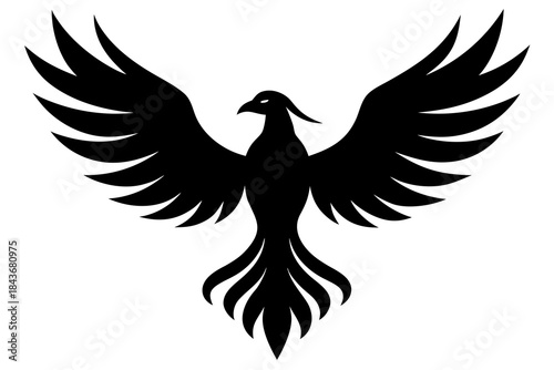 Phoenix Bird Silhouette – Mythical Vector Art for Tattoos, Logos & Rebirth Design

