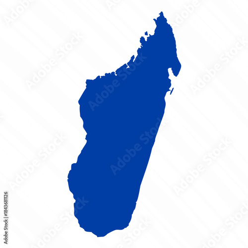 Abstract Blue Madagascar Simple Map