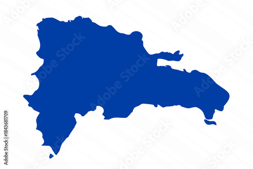 Abstract Blue Dominican Republic Simple Map