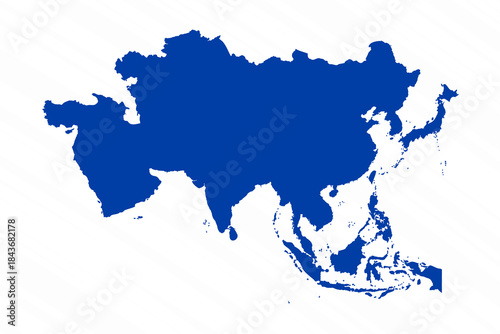 Abstract Blue Asia Simple Map