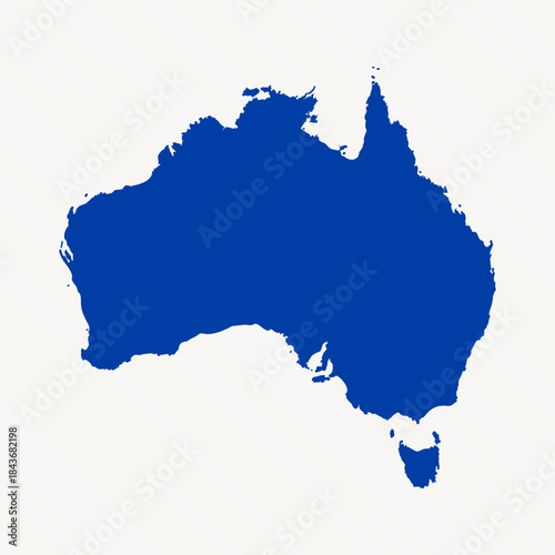 Abstract Blue Australia Simple Map