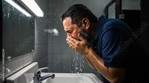 Emotional self regulation care stress coping bathroom photo