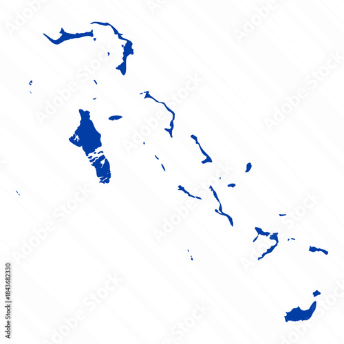 Abstract Blue Bahamas Simple Map