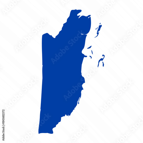Abstract Blue Belize Simple Map