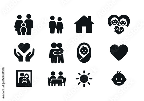 Family Bond Icons. Family Bond. Solid icon set of Family Bond: p