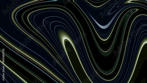 Abstract swirling dark liquid with streaks of gold and white creating a mesmerizing marbled texture with flowing organic patterns and a sense of depth and movement