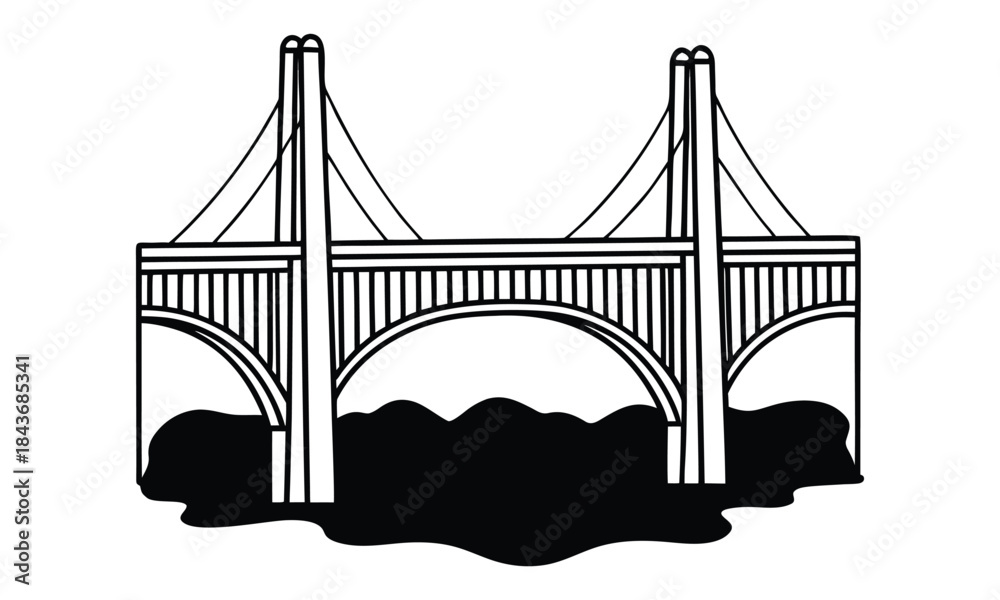 Obraz premium bridge icon vector png design bundle