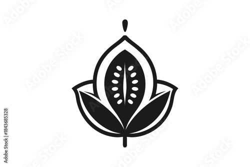 micro seed pod with accent line icon