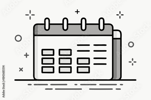 calendar with horizontal lines icon