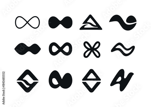 Abstract Energy Logos. Abstract Energy Waves. Icon set. Set Logo