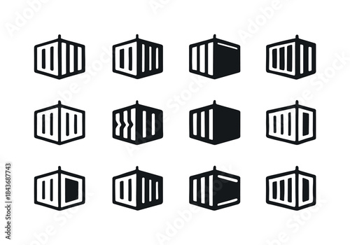 Industrial Icon Variations. industrial site. Icon set. Set Logo