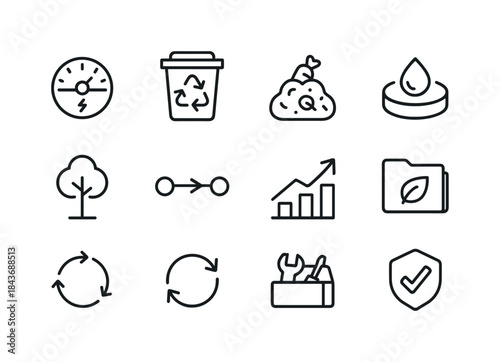 Resource Management Icons. Resource Management. Line icon set of