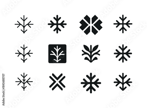 Chilly Breeze Icons. Chilly morning breeze. Icon set. Set Logo o