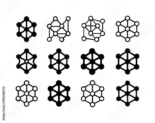 Compound Logo Variations. compound. Icon set. Set Logo of compou