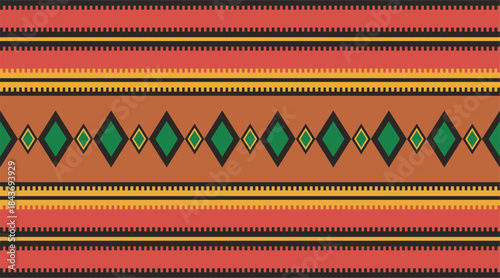 Slavic ornamental seamless frieze vector series. Authentic Eastern European traditional decorative patterns of folk costumes, damasks, carpets. Balkan folklore embroidery motifs.