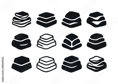 Rock Formation Icons. Rock Formations. Icon set. Set Logo of Roc