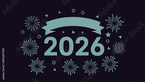 Geometric abstract pattern with intersecting lines and circles in a cool palette of blue and gray tones.