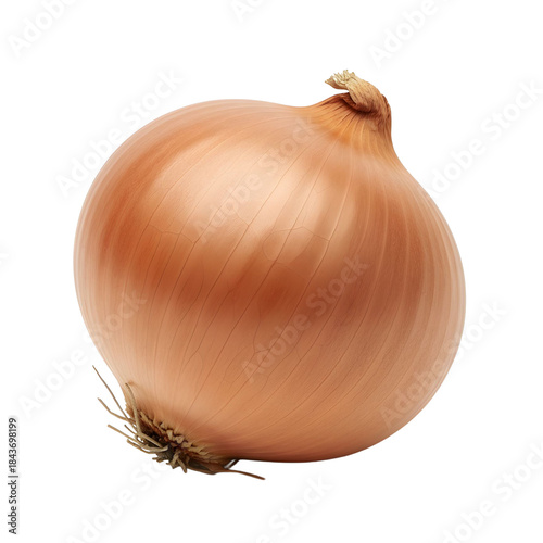 Wallpaper Mural Single Brown Onion With Translucent Skin And Root Fibers Isolated On White Background Torontodigital.ca