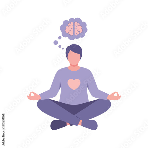 Mindful individual meditating for emotional well-being and brain health