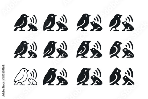 Wildlife Noise Icons. Noise pollution