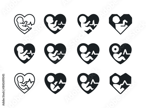 Prenatal Care Icons. Prenatal Care. Icon set. Set Logo of prenat