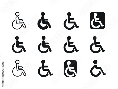 Inclusive Design Emblem Variations. Inclusive Design. Icon set.