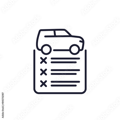 car maintenance, list with problems line icon