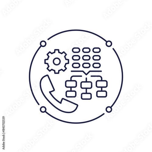 IVR line icon, automated telephony system, Interactive Voice Response
