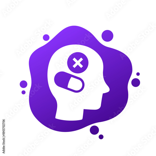 placebo effect icon with pill, vector