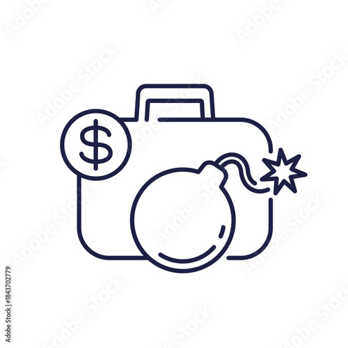 risky portfolio line icon, finance and investment vector