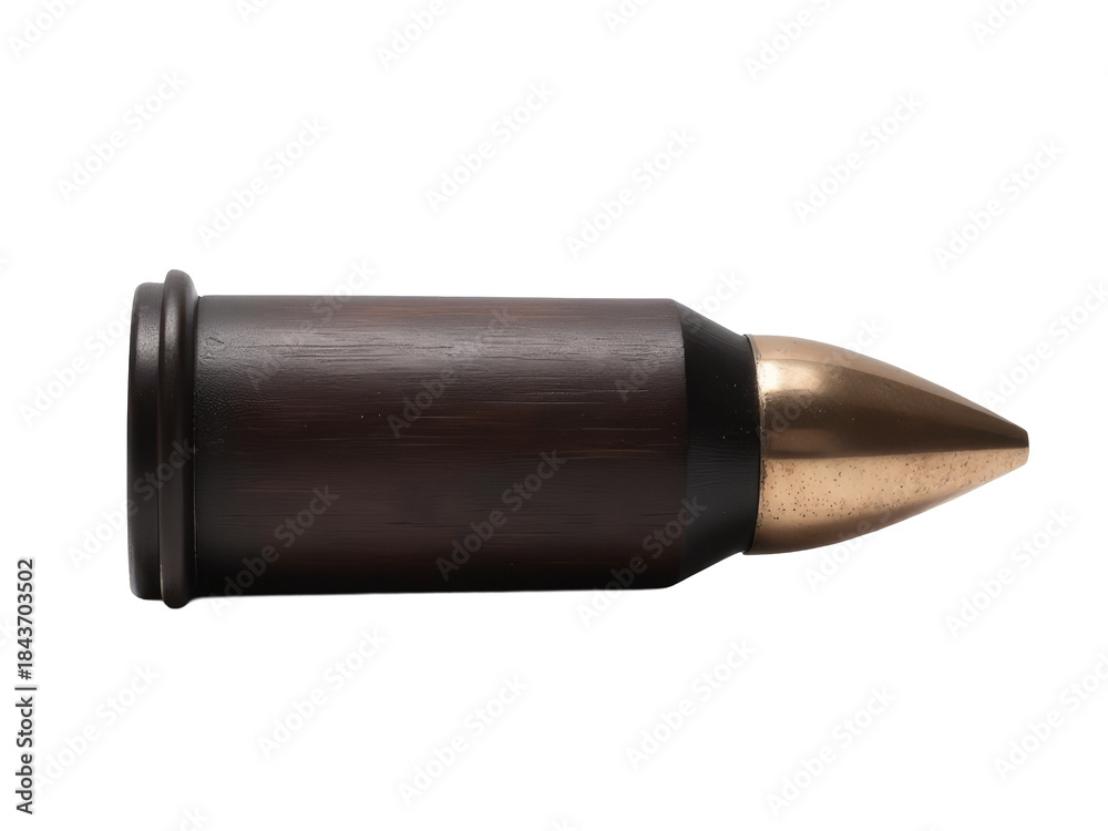 Fototapeta premium A close-up shot of a single bullet on a white surface
